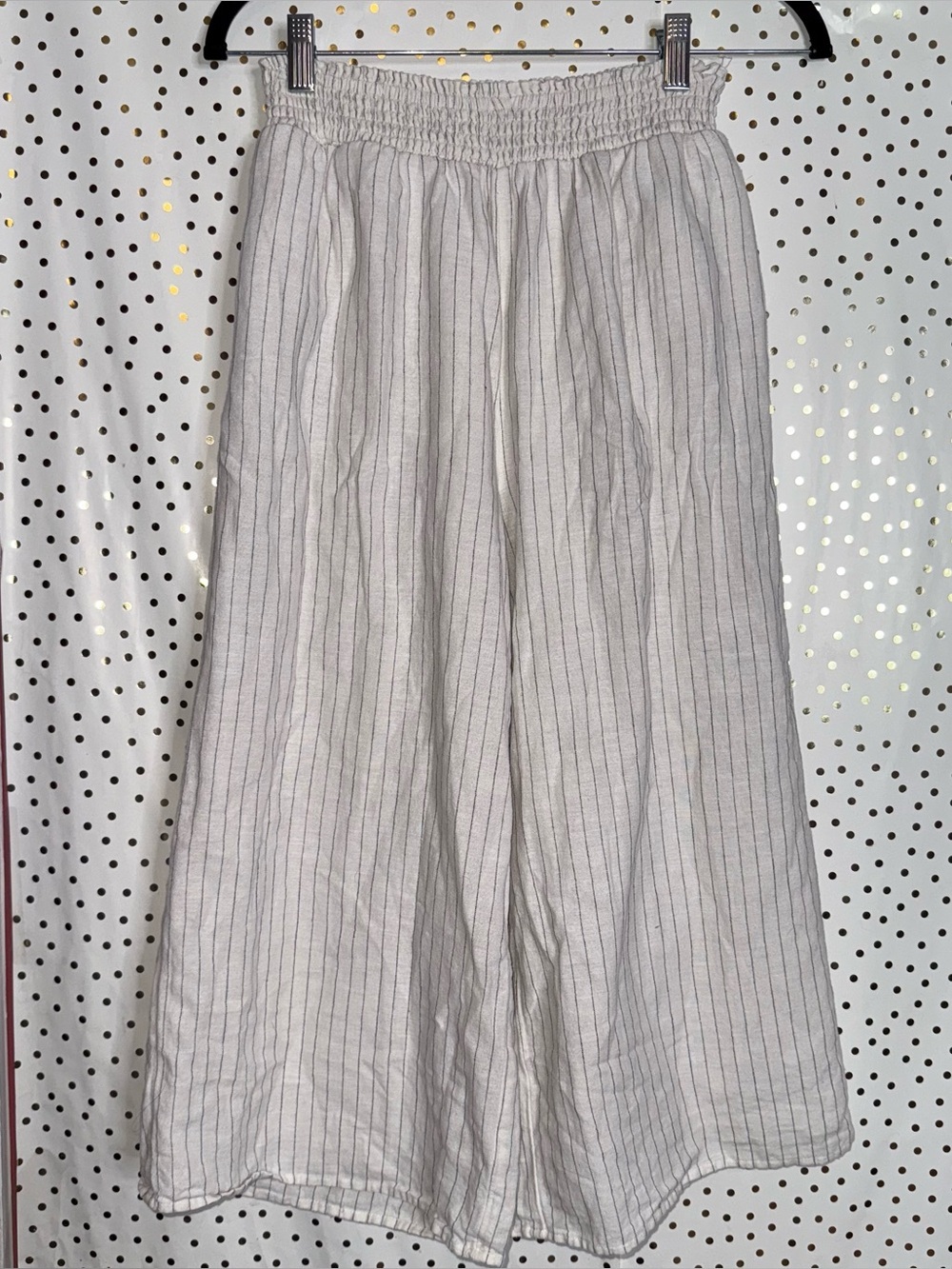 American Eagle Gray Striped Linen Pants